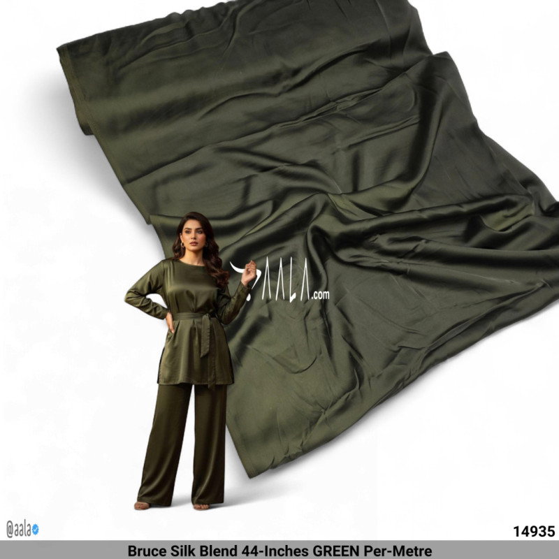 Bruce Silk Blend 44-Inches GREEN Per-Metre