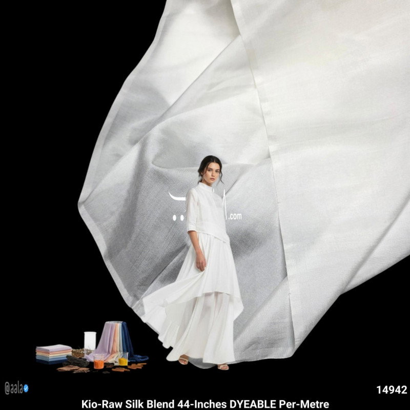 Kio-Raw Silk Blend 44-Inches DYEABLE Per-Metre