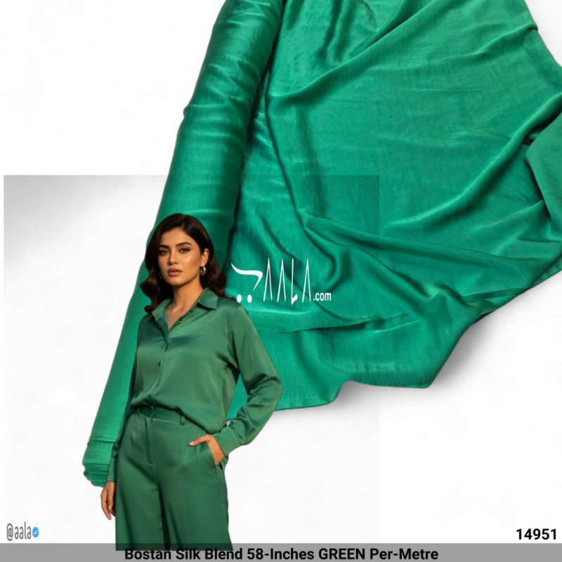 Bostan Silk Blend 58-Inches GREEN Per-Metre
