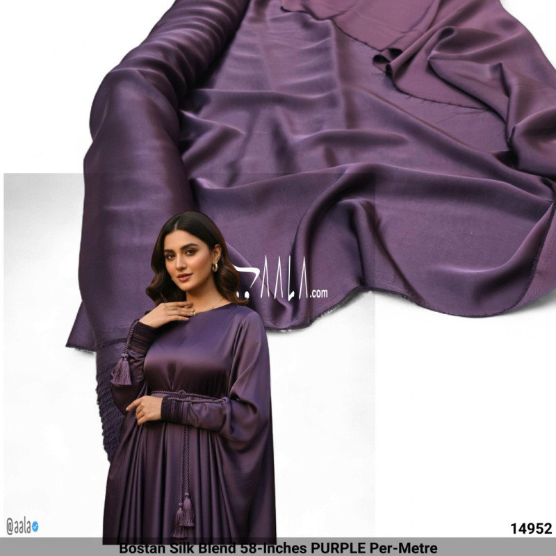 Bostan Silk Blend 58-Inches PURPLE Per-Metre