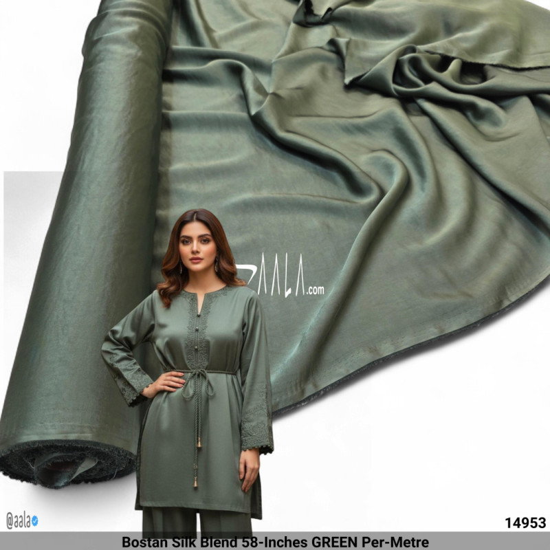 Bostan Silk Blend 58-Inches GREEN Per-Metre