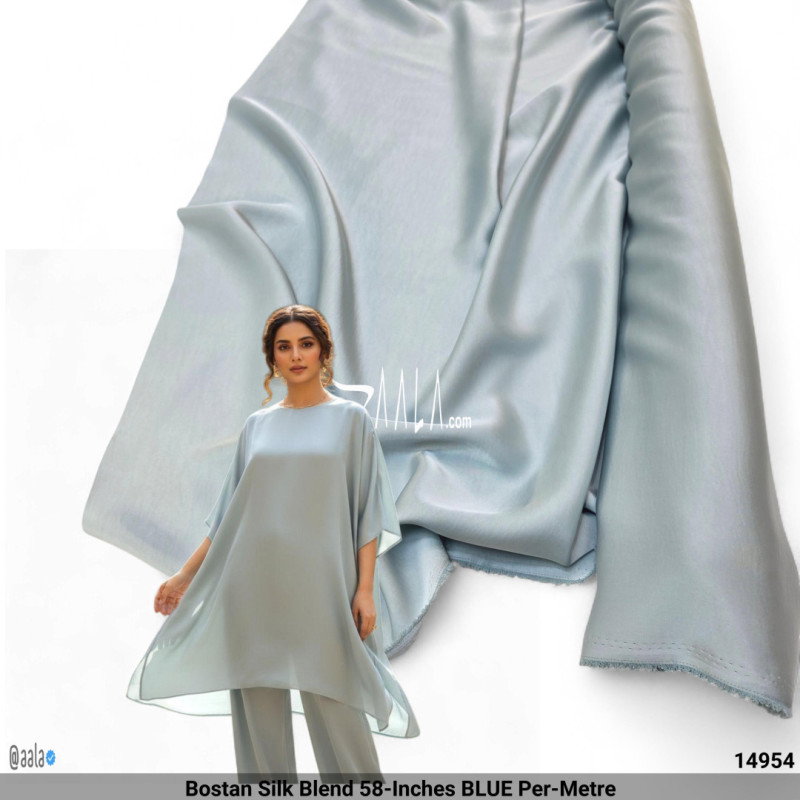 Bostan Silk Blend 58-Inches BLUE Per-Metre