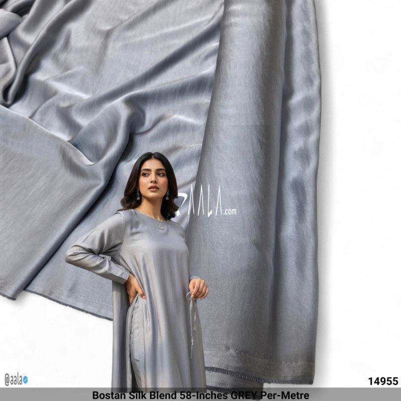Bostan Silk Blend 58-Inches GREY Per-Metre