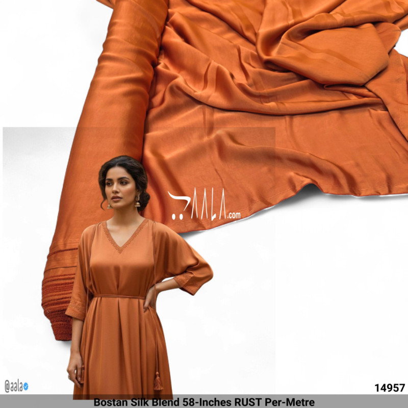 Bostan Silk Blend 58-Inches RUST Per-Metre