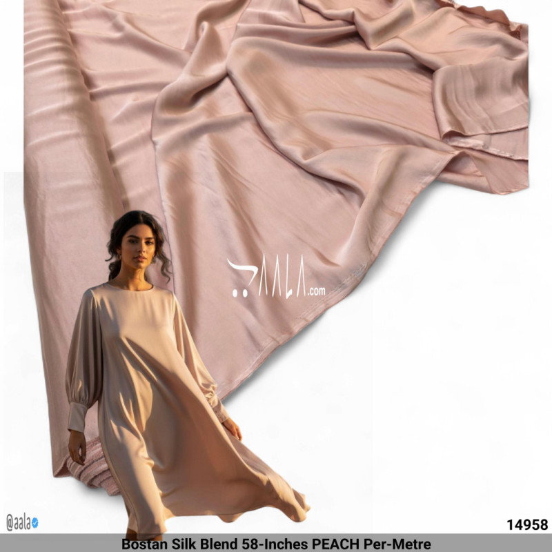 Bostan Silk Blend 58-Inches PEACH Per-Metre