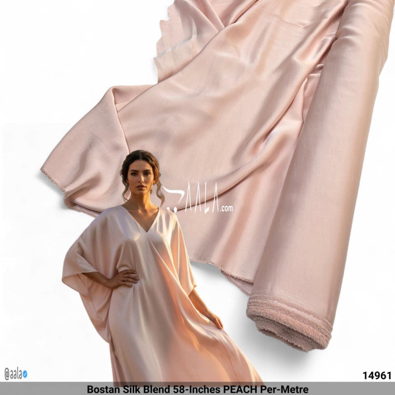 Bostan Silk Blend 58-Inches PEACH Per-Metre