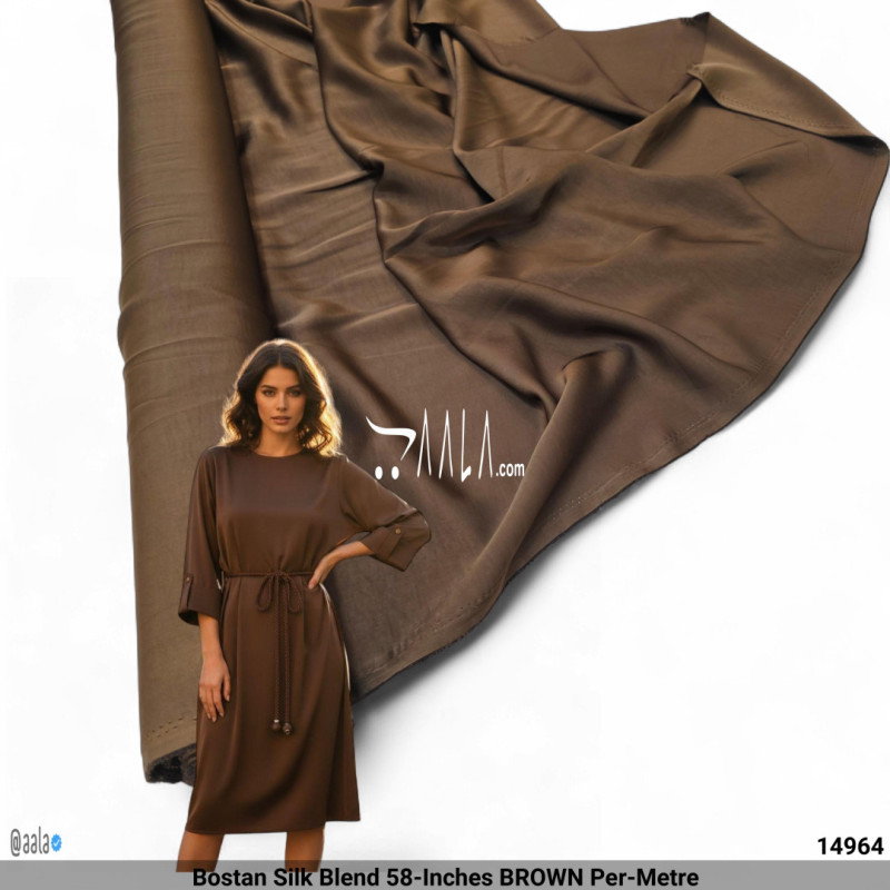 Bostan Silk Blend 58-Inches BROWN Per-Metre