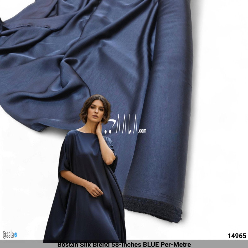 Bostan Silk Blend 58-Inches BLUE Per-Metre