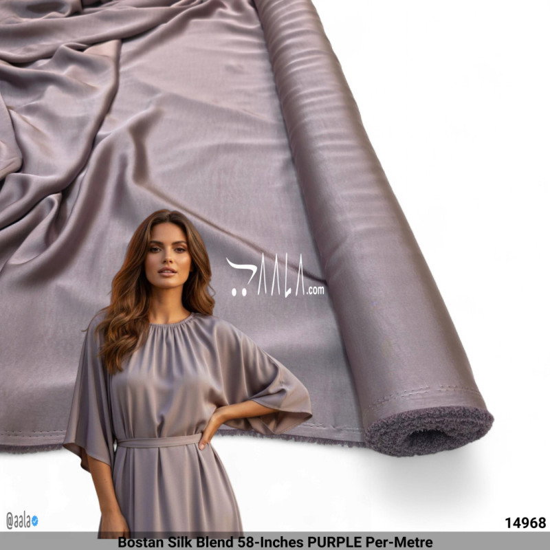 Bostan Silk Blend 58-Inches PURPLE Per-Metre