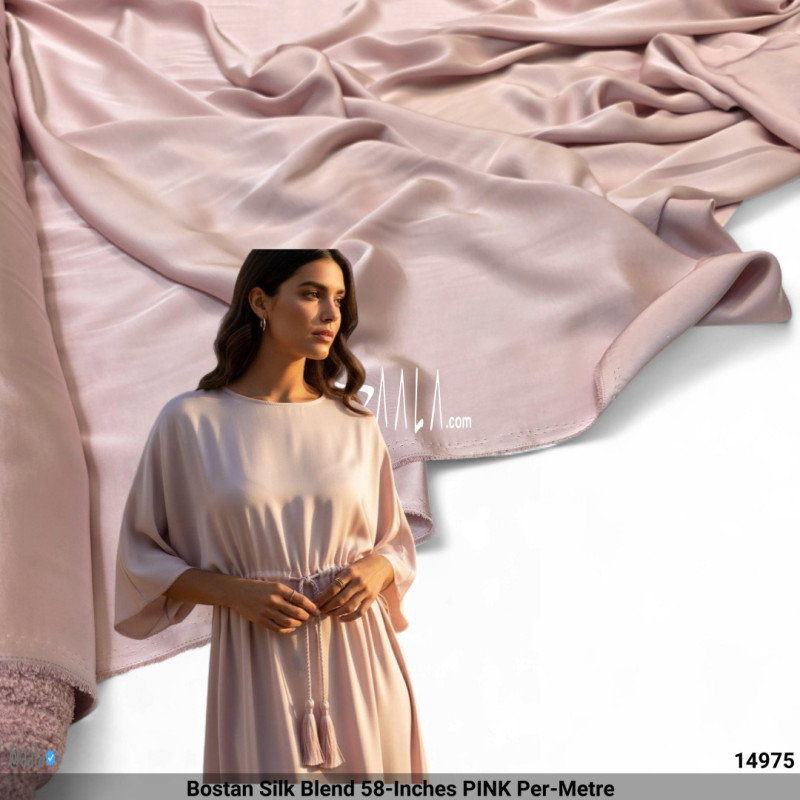 Bostan Silk Blend 58-Inches PINK Per-Metre