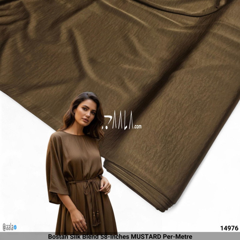 Bostan Silk Blend 58-Inches MUSTARD Per-Metre