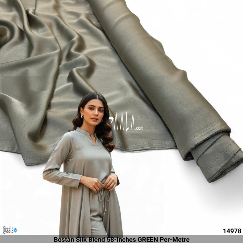 Bostan Silk Blend 58-Inches GREEN Per-Metre