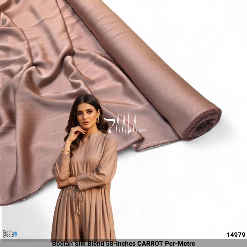 Bostan Silk Blend 58-Inches CARROT Per-Metre