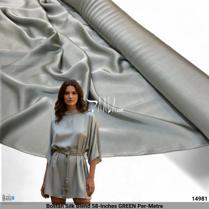 Bostan Silk Blend 58-Inches GREEN Per-Metre