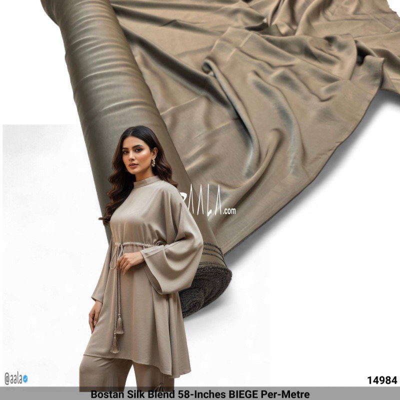 Bostan Silk Blend 58-Inches BIEGE Per-Metre