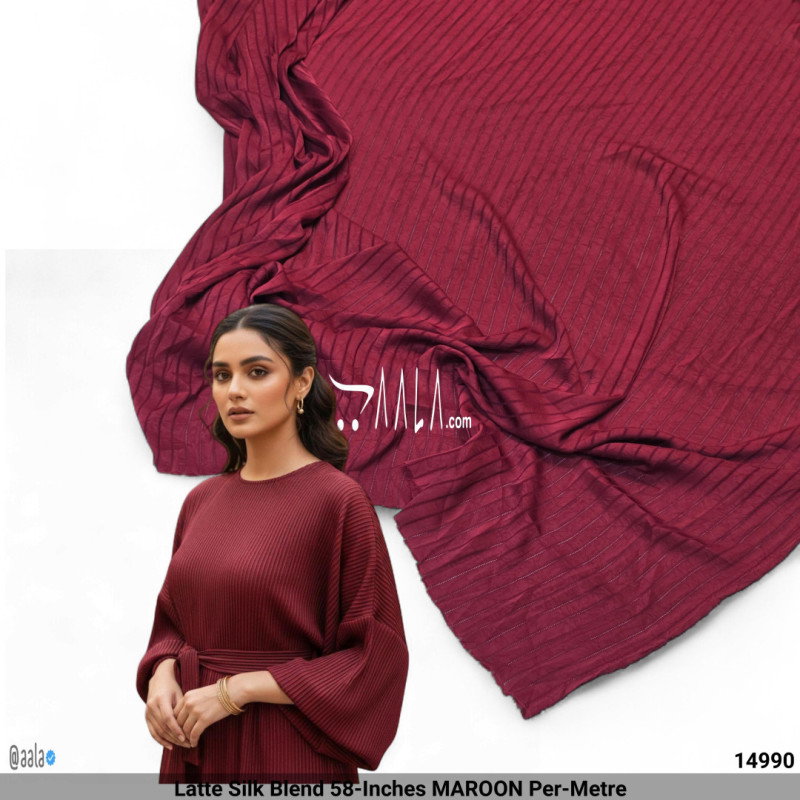 Latte Silk Blend 58-Inches MAROON Per-Metre