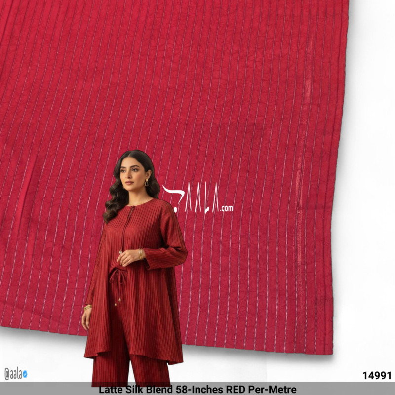 Latte Silk Blend 58-Inches RED Per-Metre