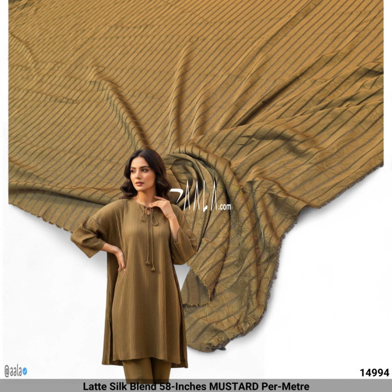 Latte Silk Blend 58-Inches MUSTARD Per-Metre