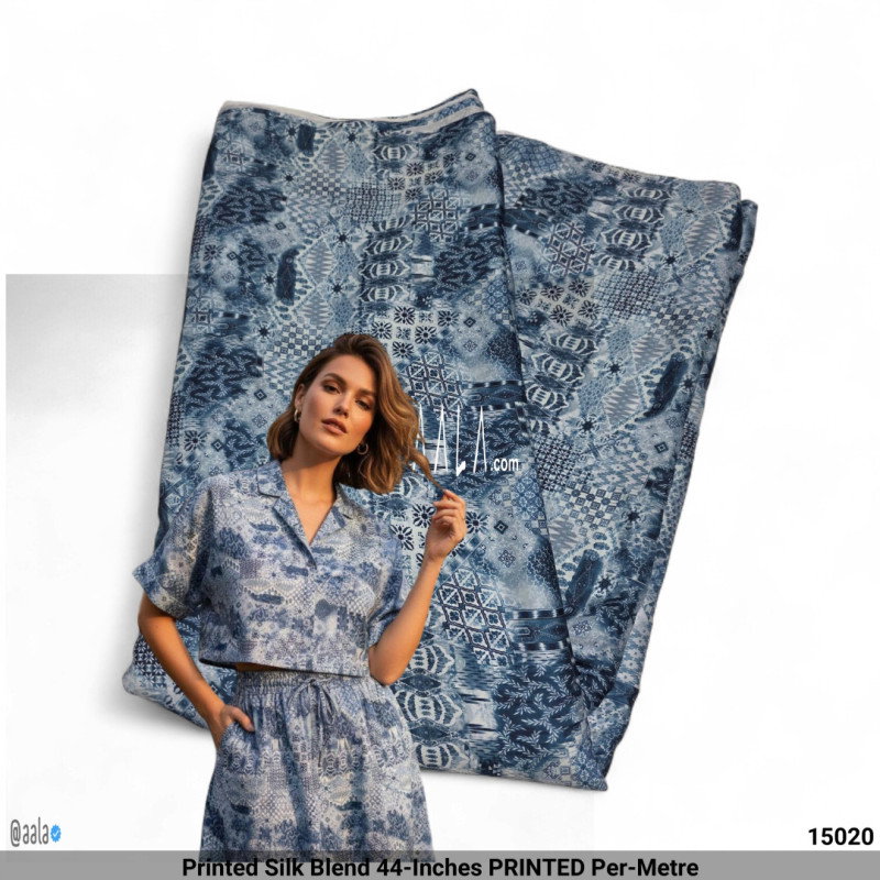 Printed Silk Blend 44-Inches PRINTED Per-Metre