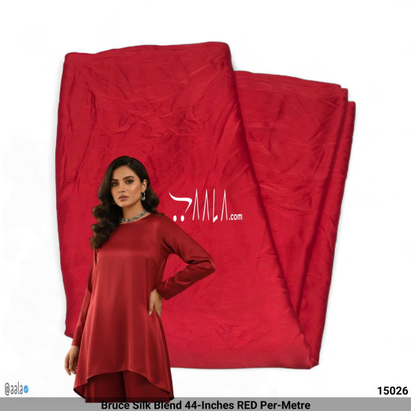 Bruce Silk Blend 44-Inches RED Per-Metre