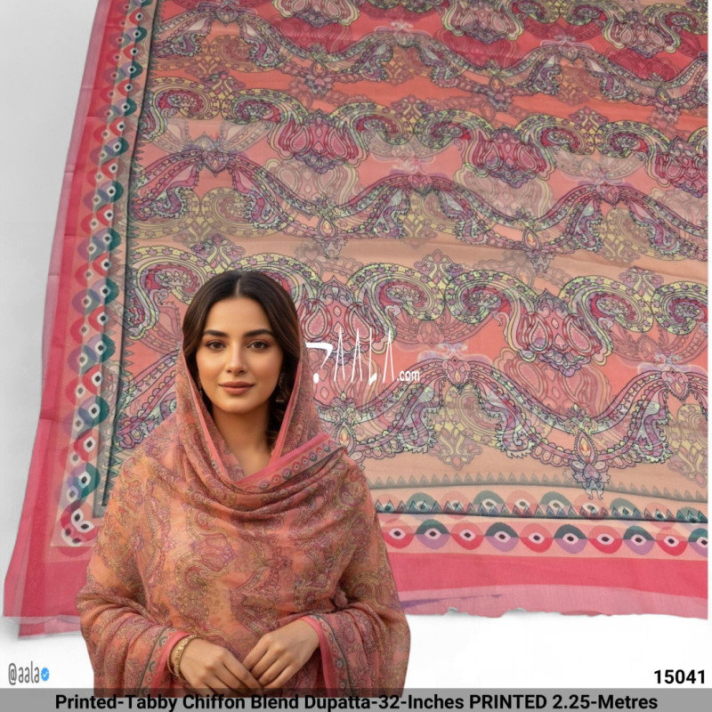 Printed-Tabby Chiffon Blend Dupatta-32-Inches PRINTED 2.25-Metres