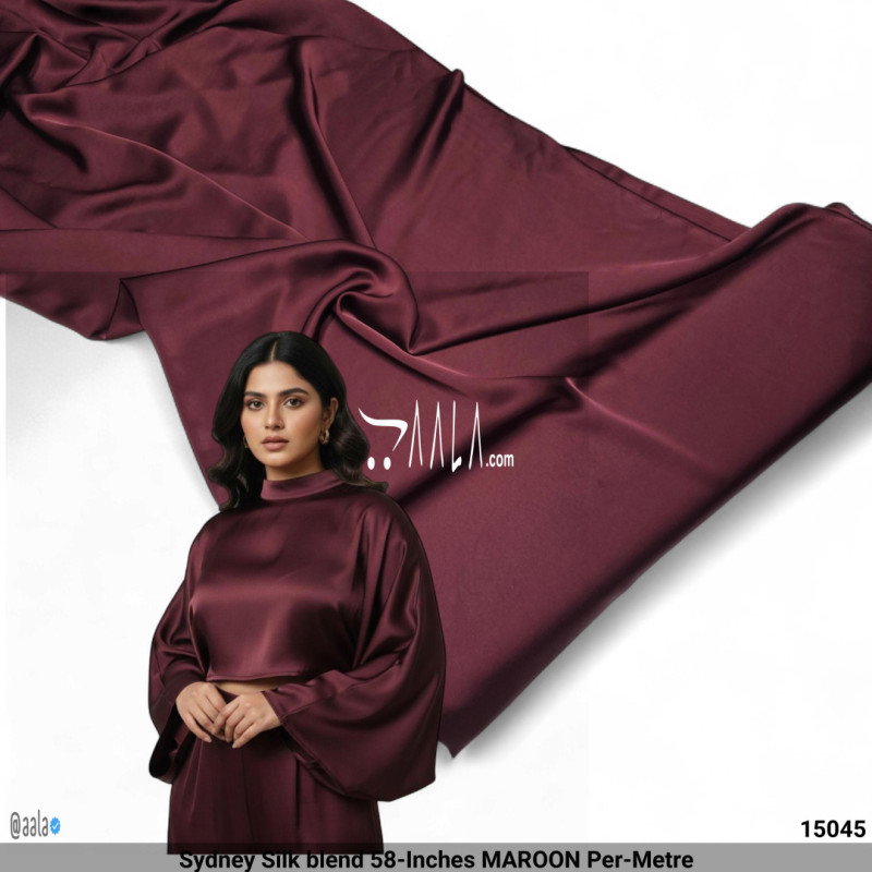 Sydney Silk blend 58-Inches MAROON Per-Metre