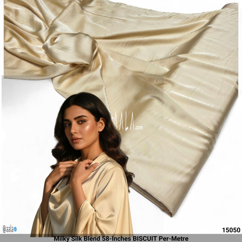 Milky Silk Blend 58-Inches BISCUIT Per-Metre