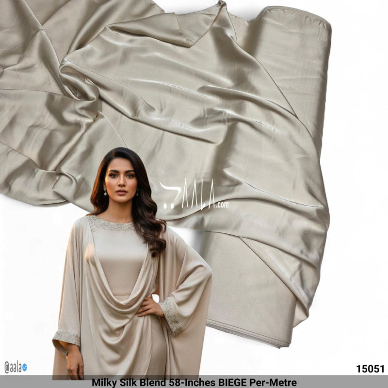 Milky Silk Blend 58-Inches BIEGE Per-Metre