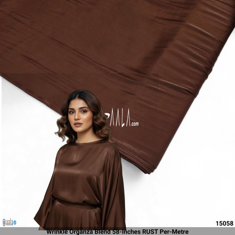 Wrinkle Organza Blend 58-Inches RUST Per-Metre
