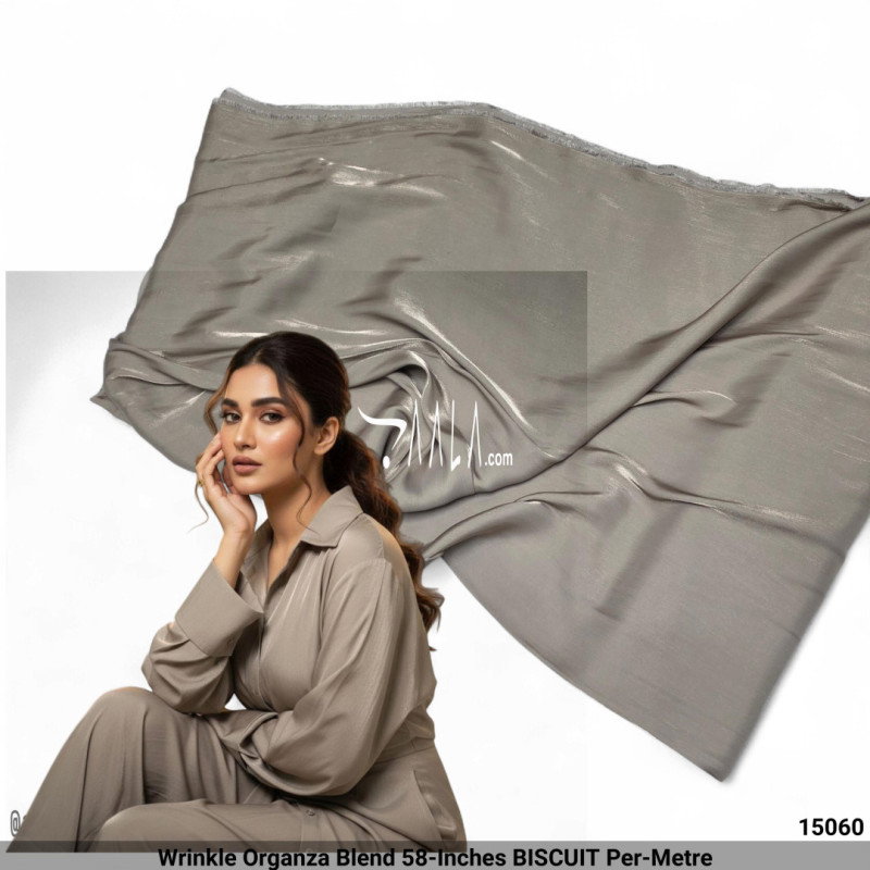 Wrinkle Organza Blend 58-Inches BISCUIT Per-Metre
