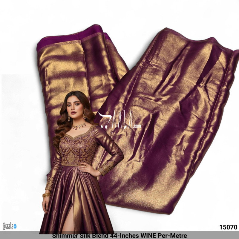 Shimmer Silk Blend 44-Inches WINE Per-Metre