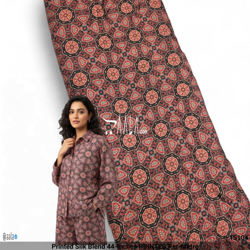 Printed Silk Blend 44-Inches PRINTED Per-Metre
