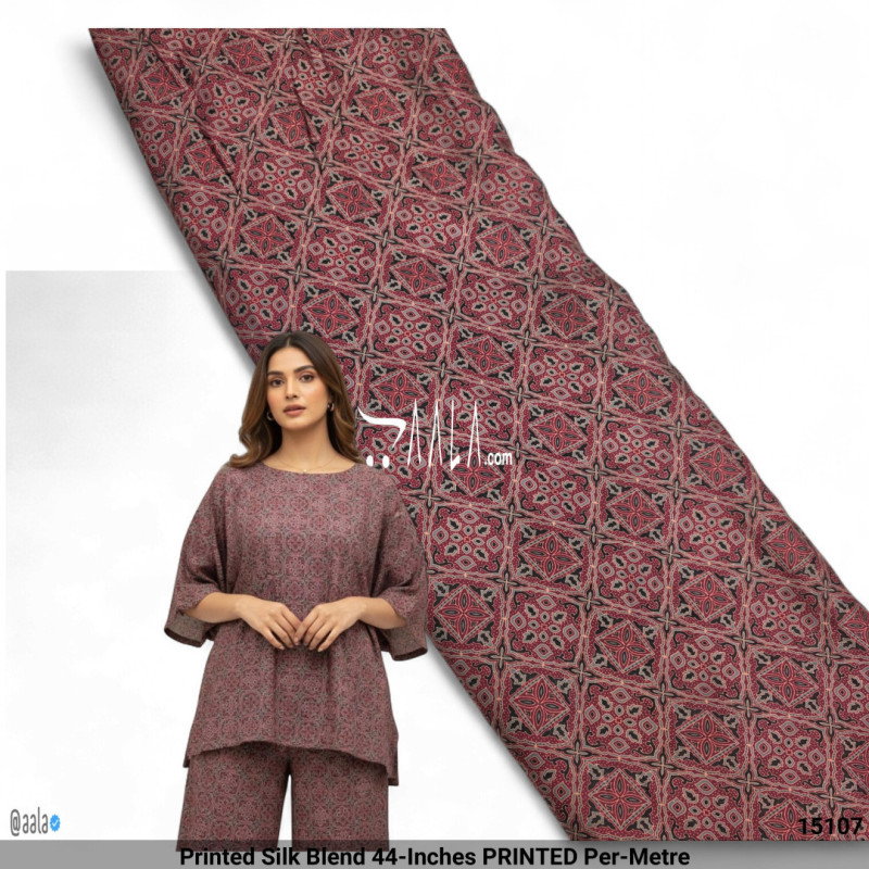 Printed Silk Blend 44-Inches PRINTED Per-Metre