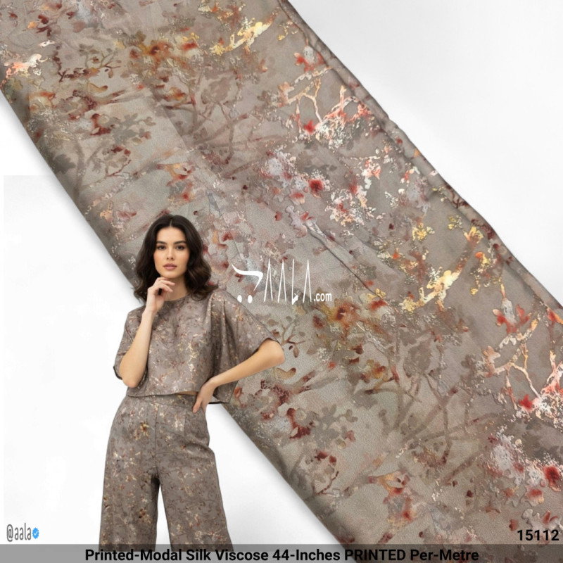 Printed-Modal Silk Viscose 44-Inches PRINTED Per-Metre