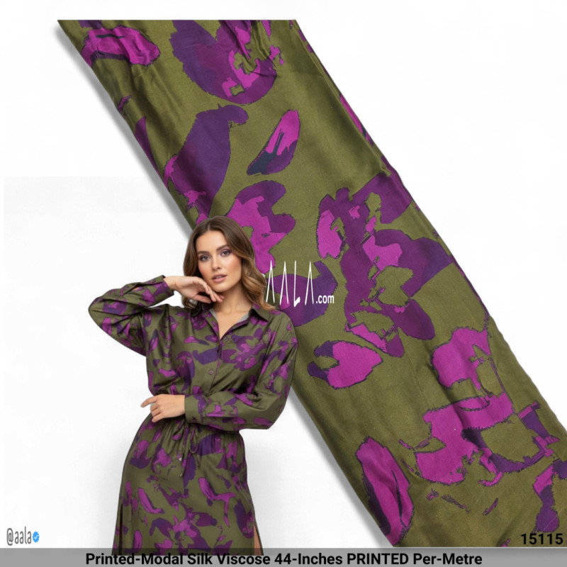 Printed-Modal Silk Viscose 44-Inches PRINTED Per-Metre