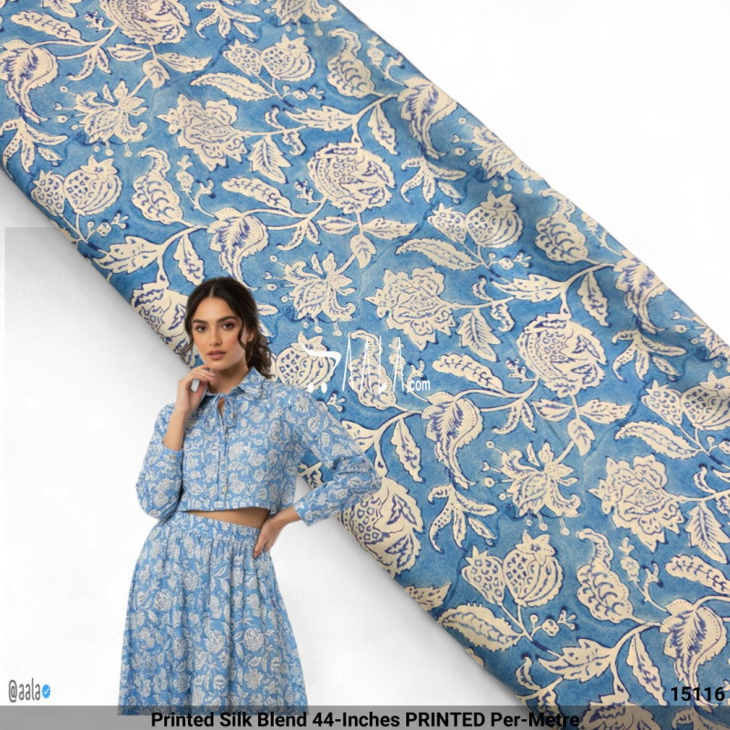 Printed Silk Blend 44-Inches PRINTED Per-Metre