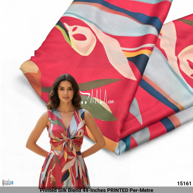 Printed Silk Blend 44-Inches PRINTED Per-Metre