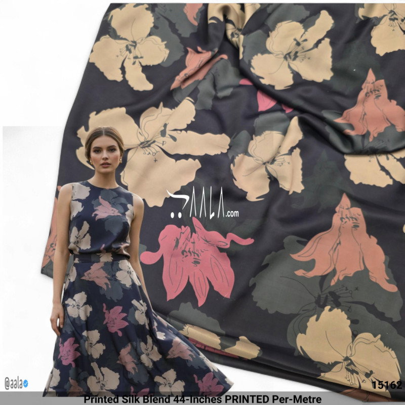 Printed Silk Blend 44-Inches PRINTED Per-Metre