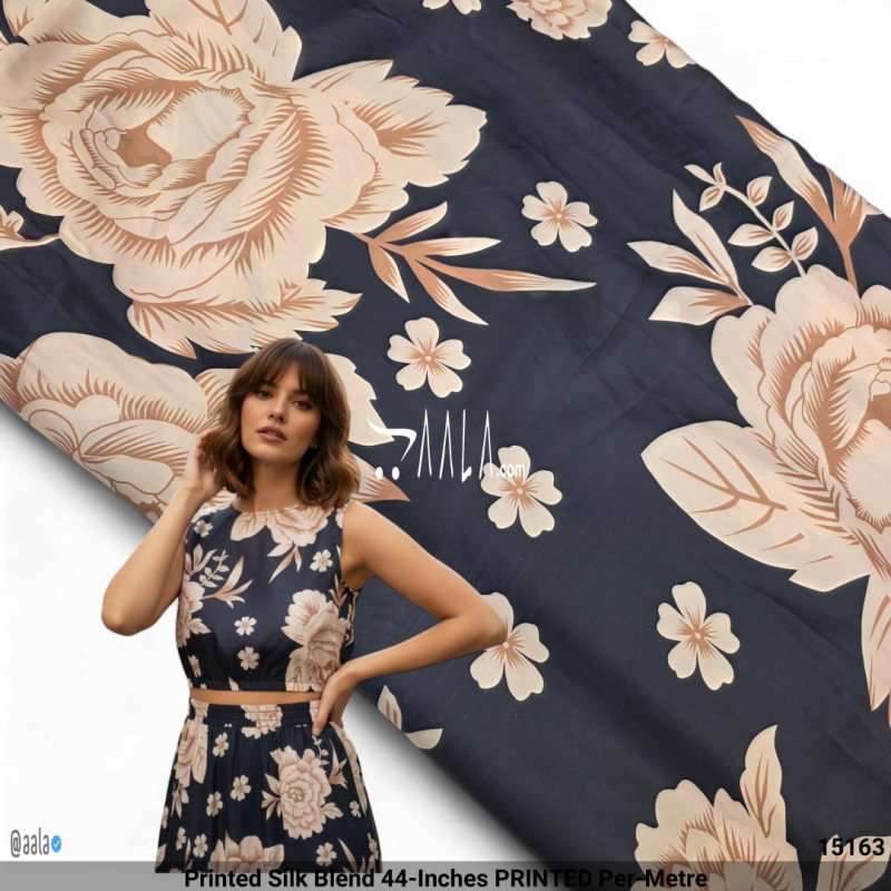 Printed Silk Blend 44-Inches PRINTED Per-Metre