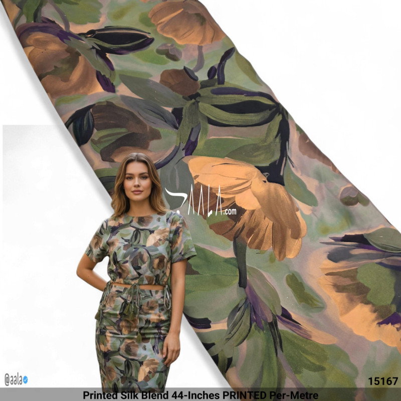 Printed Silk Blend 44-Inches PRINTED Per-Metre