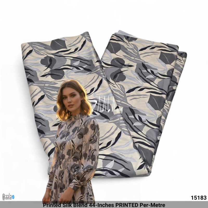 Printed Silk Blend 44-Inches PRINTED Per-Metre