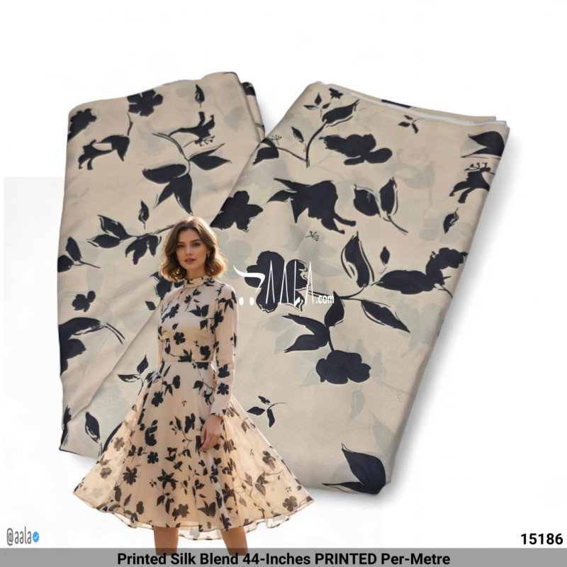 Printed Silk Blend 44-Inches PRINTED Per-Metre