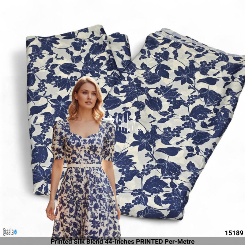 Printed Silk Blend 44-Inches PRINTED Per-Metre