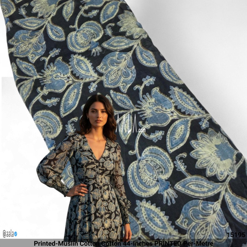 Printed-Muslin Cotton Cotton 44-Inches PRINTED Per-Metre