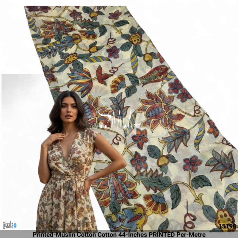 Printed-Muslin Cotton Cotton 44-Inches PRINTED Per-Metre