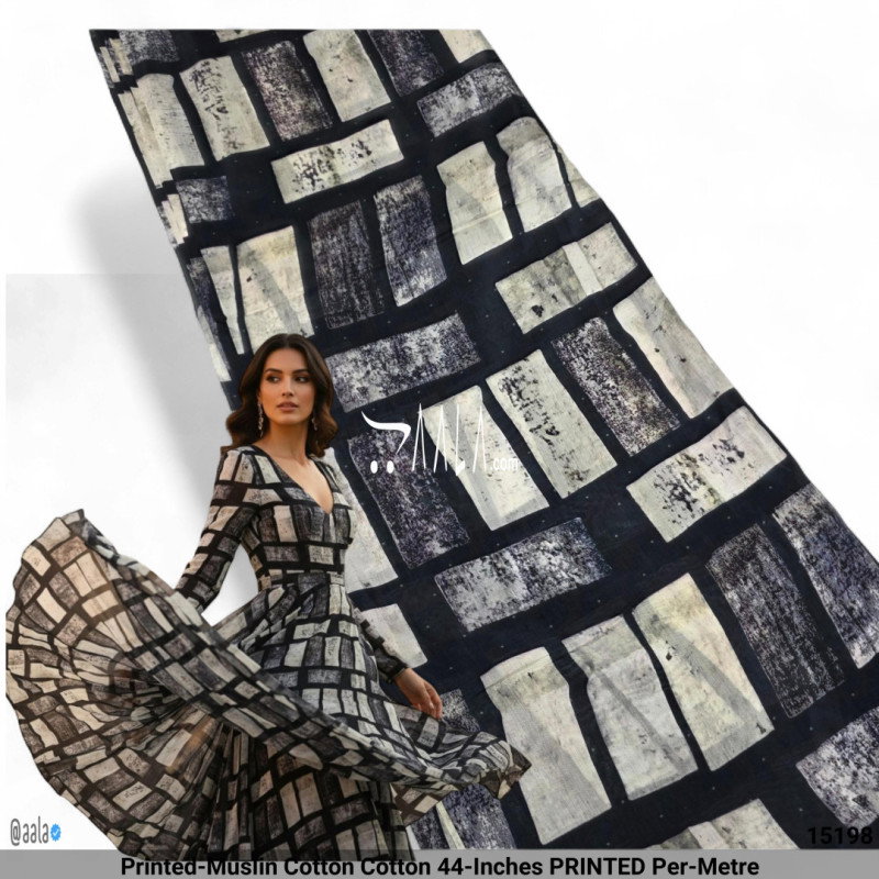 Printed-Muslin Cotton Cotton 44-Inches PRINTED Per-Metre