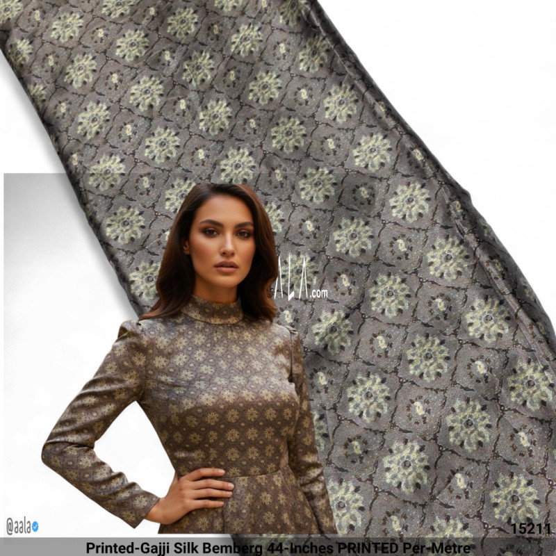 Printed-Gajji Silk Bemberg 44-Inches PRINTED Per-Metre