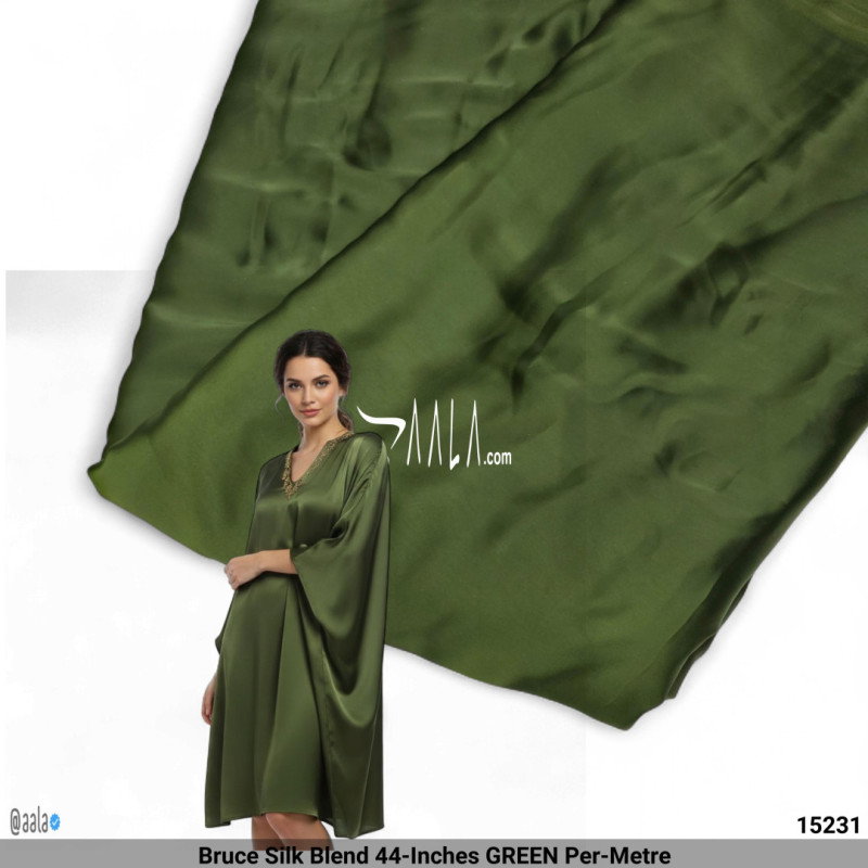 Bruce Silk Blend 44-Inches GREEN Per-Metre