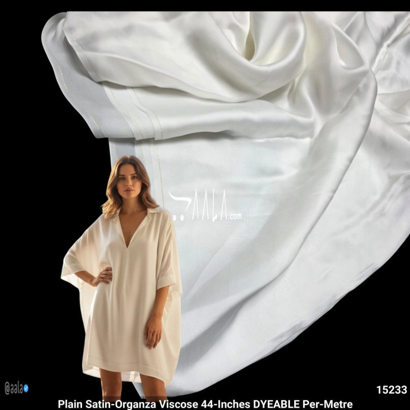 Plain Satin-Organza Viscose 44-Inches DYEABLE Per-Metre