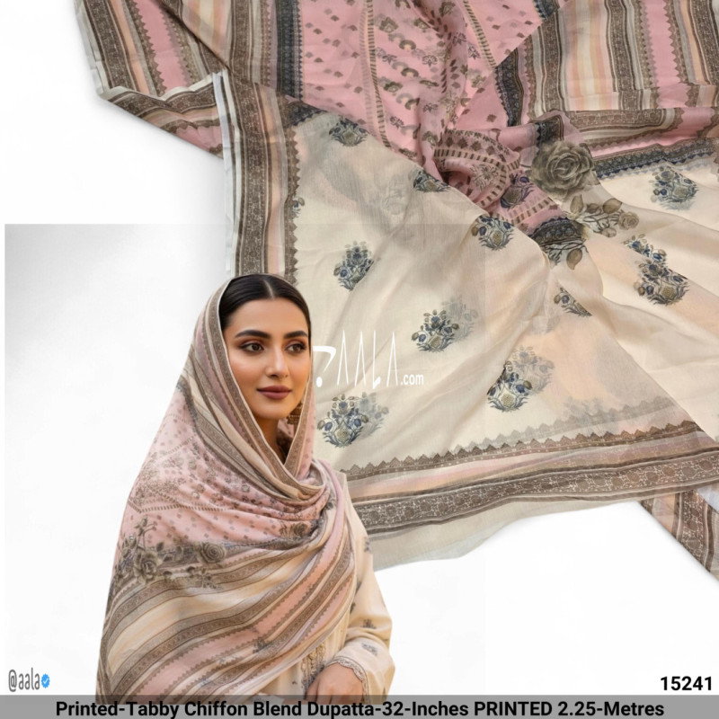 Printed-Tabby Chiffon Blend Dupatta-32-Inches PRINTED 2.25-Metres
